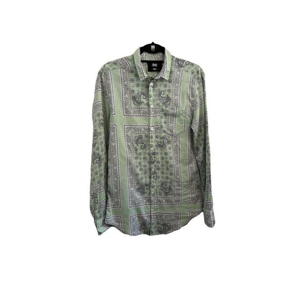 Dolce Gabbana Paisley Bandana Pattern  Long Sleeve Button Up Shirt Size 39 - Picture 1 of 11